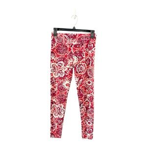 Lularoe Red Floral Leggings One Size